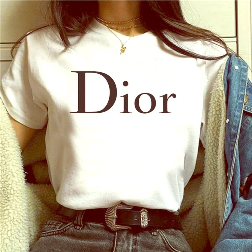 Fashion tee vintage retro slogan fashion Dior.